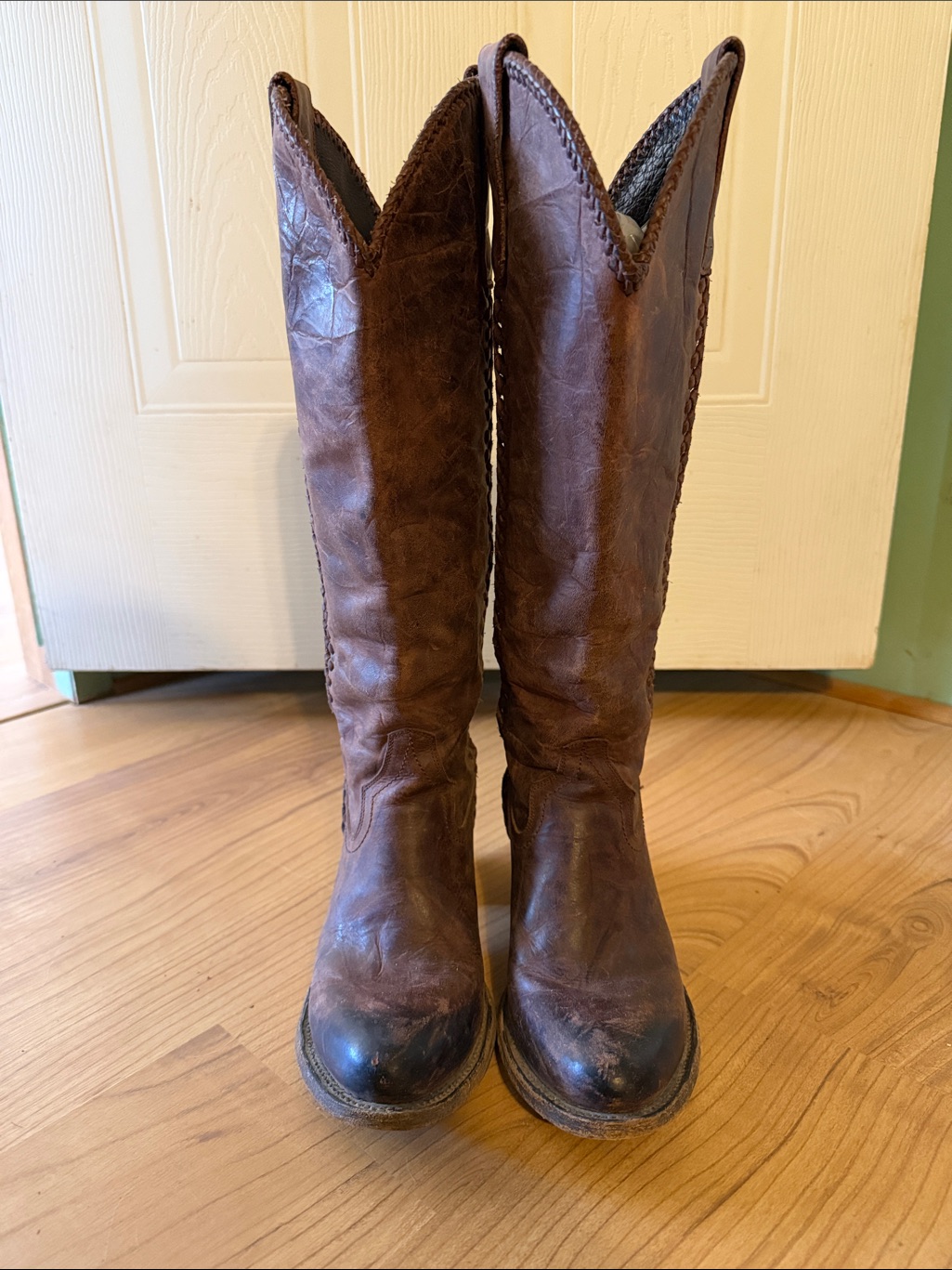 Lane Boots Plain Jane Women's Brown Leather Heeled Boots